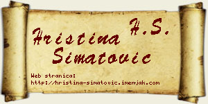 Hristina Simatović vizit kartica